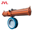 Corrosion-resistant fluorine lined pneumatic butterfly valve